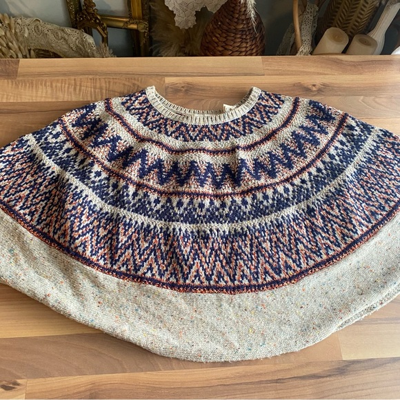 Anthropologie Sleeping on SnowFair Isle Cape Sweater - Picture 2 of 9